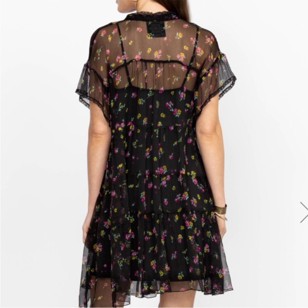 Johnny Was Natalia Sheer Tiered Mini Dress - Picture 3 of 11